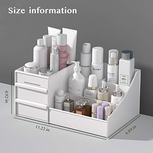 Simbuy Makeup Organizer With Drawers - Countertop Organizer for Cosmetics, Vanity Holder for Lipstick, Brushes, Lotions, Eyeshad
