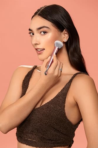 REAL TECHNIQUES Dual-Ended Primer Facial Skincare Brush & Stainless Steel Scoop, 1 Count, Pink