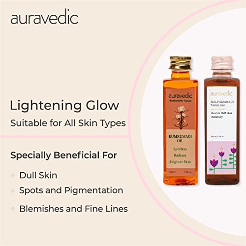 Auravedic Kumkumadi Tailam & Nalpamaradi Thailam Combo Pack 100ml + 100ml