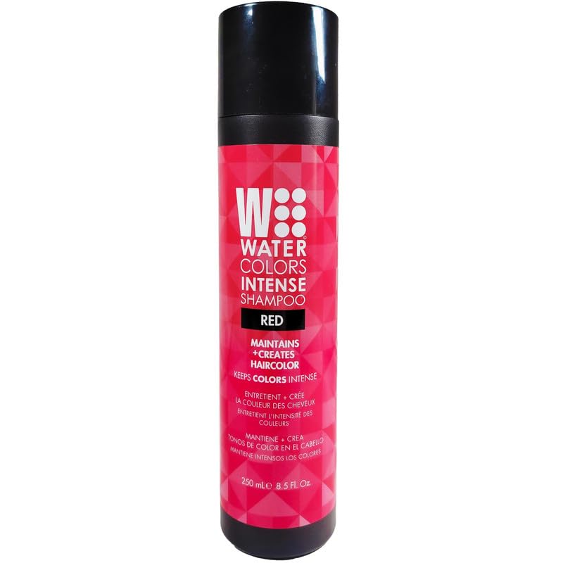 Watercolors Intense Color Depositing Shampoo, Semi Permanent Hair Color 8.5 Oz - Red