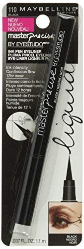 Maybelline Eyestudio Master Precise All Day Liquid Eyeliner Makeup, Black, 0.034 fl. oz.