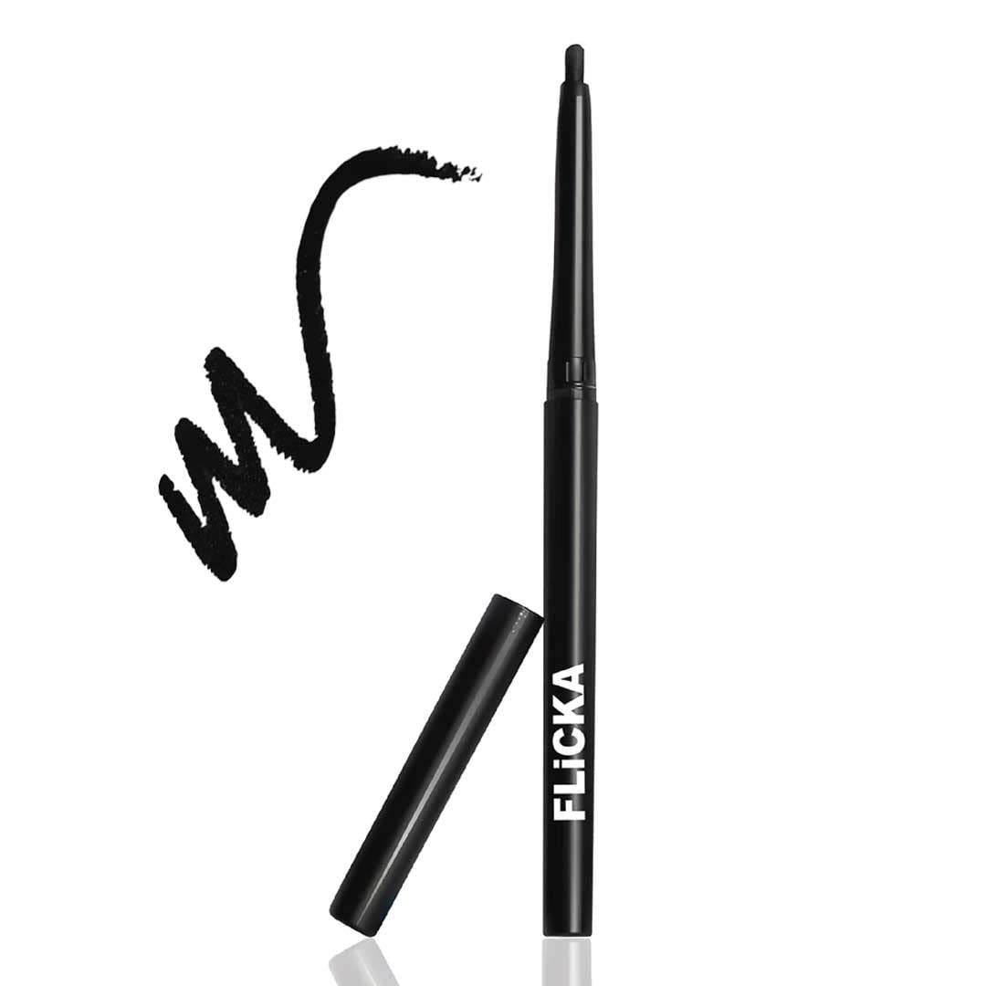 Flicka Breathtaking Eyes Twist Kajal Waterproof, Smudge Proof, Longlasting, Dermatologically Approved, Intense Colour, Black, 0.