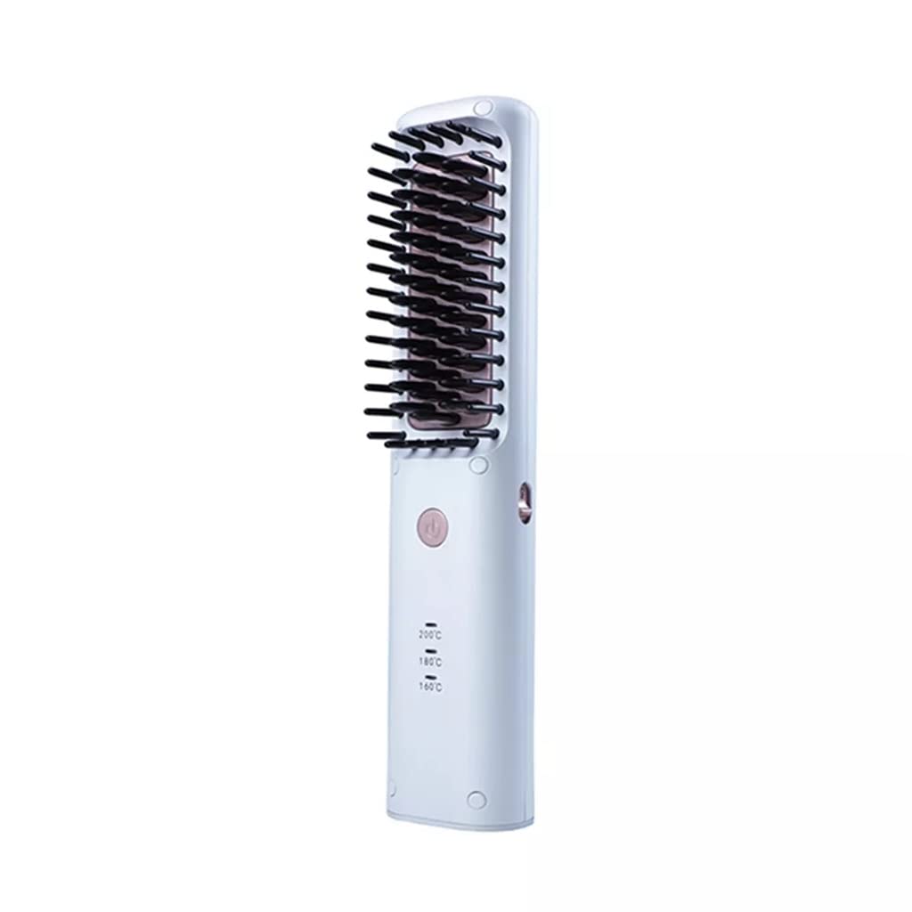 GVRMLDF Heating Straight Hair Brush Fast Styling Portable Flat Irons Straightening Comb Recharge