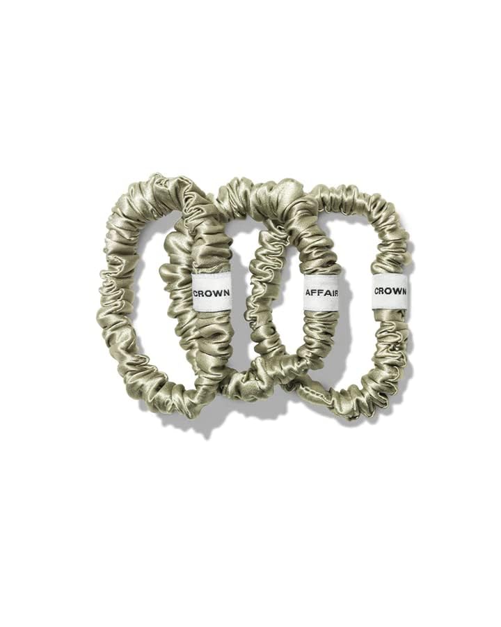 Crown Affair - The Scrunchie No. 001 - A 3-Pack Of Small, 100% Silk Scrunchies For Everyday Protection-And Fun