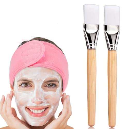 Myynti 3 Pcs Women Cosmetic Brush And Spa Headband Combo Set For Facial Makeup Accessories Tools For Home And Salon