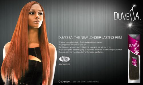 Duvessa Outre Remi Human Hair Weave Yaki 10'' Color 1B Off Black