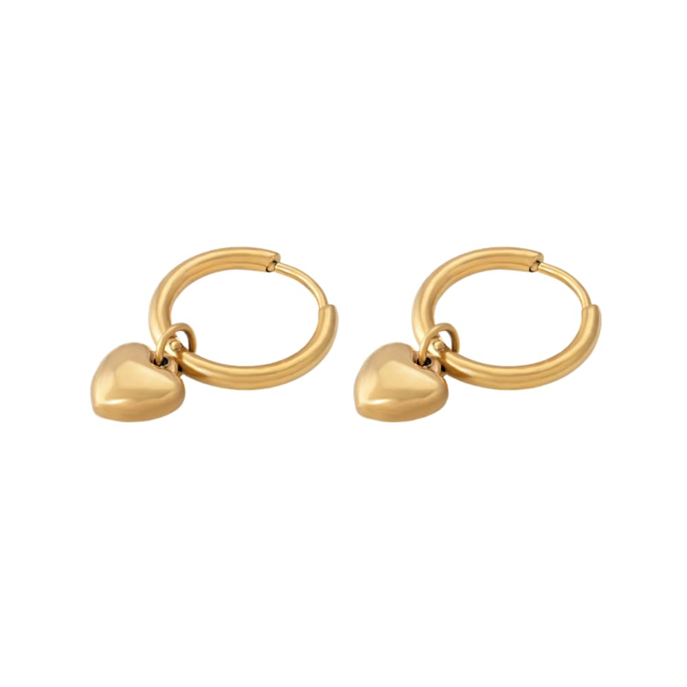 Palmonas Small Heart Hoop Earrings  Gold Plated, Waterproof & Anti Tarnish, Gift For Women