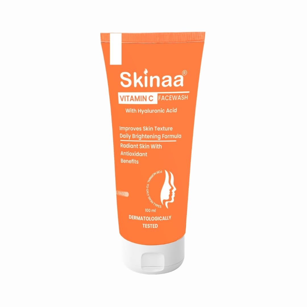 Skinaa Vitamin C Facewash Skin Brightening And Glowing Face Wash For Unisex | Vitamin C Facewash With Hyaluronic Acid And Ahas F