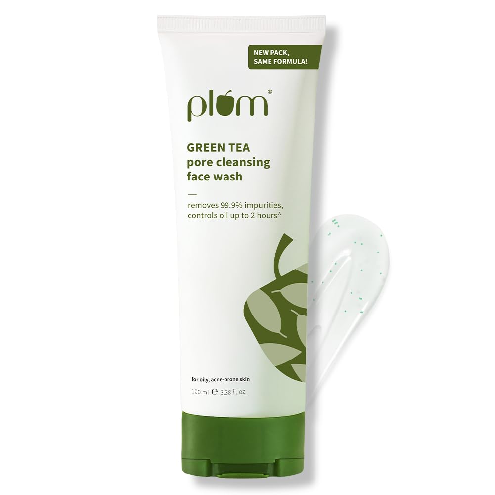 Plum Green Tea Pore Cleansing Face Wash For Oily, Acne Prone, Dry & Combination Skin | With Glycolic Acid | Fight Pimples & Cont
