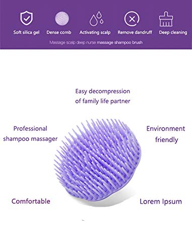 Hair Scalp Brush Dandruff Cleaning Brush Shower Scalp Shampoo Brush Scalp Massager Pack Of 2 (Orange And Violet)