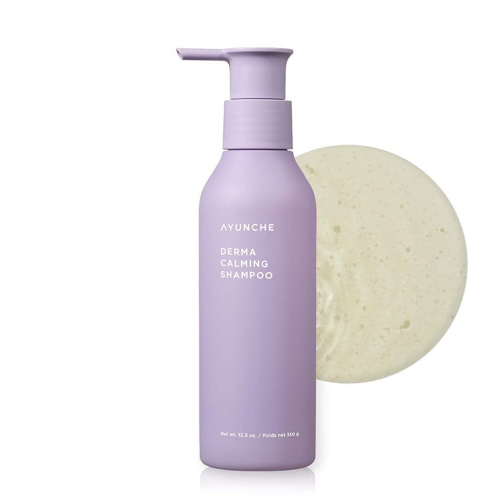 Ayunche Derma Calming Shampoo 11.8Oz [For Dry & Sensitive Scalp] | Gentle Hydrating Scalp Care | Strengthen Scalp Barrier | Vega
