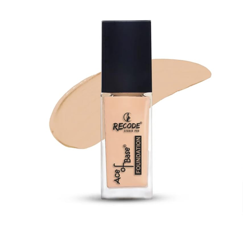 Recode Ace Of Base Foundation 30Ml |Baghnagar Shade 01| Luminious Matte Finish | Lightweight | LongLasting | Waterproof | High 