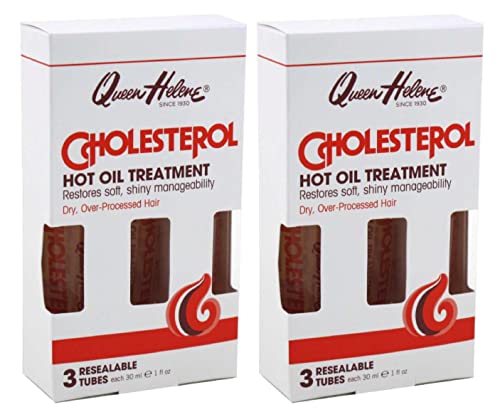 Queen Helene Cholesterol Hot Oil Treatment 3 Count - 1 Ounce Tubes (30ml) (Pack of 2)