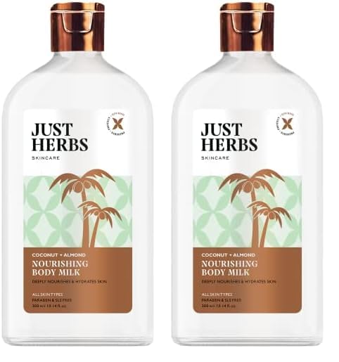 Just Herbs Nourishing Body Milk With Coconut & Almond For Men & Women | Hydrating Body Lotion For Winter Dryness- 300 Ml (Pack O