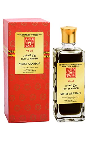 Swiss Arabian Ruh El Amber ER8E Parfum Oil for Unisex - 3.2 oz, Long-lasting Fragrance