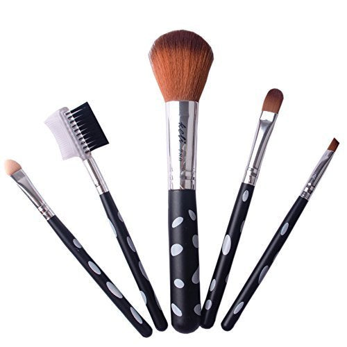 Kabello Combo Of 2 Pcs Makeup Brush For Women For Home And Parlor Use Set Of 5 Black Pack Of 1(M8)