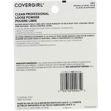 CoverGirl Professional Loose Powder, Translucent Fair [105] 0.70 oz (Pack of 4)