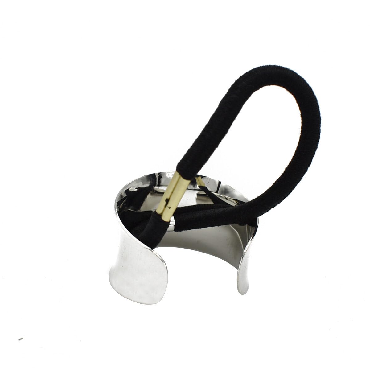 2PCS Punk Metal Circle Hair Cuff Ponytail Holder Elastic Hair Ties Elastic Hair Band Cuffs Wrap High Ponytail Holder Elastic Rop