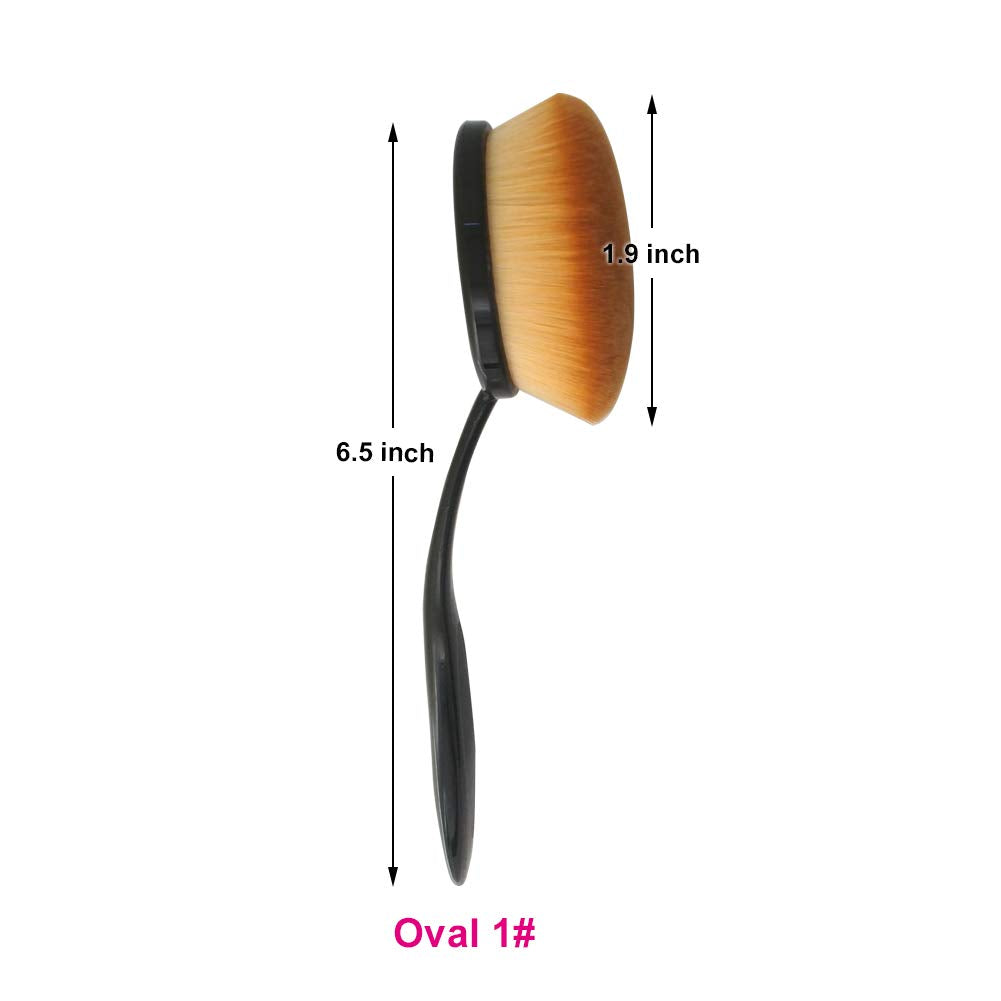 JOSALINAS Oval 1# Makeup Brush Upgraded Fast Flawless Application Toothbrush Foundation Concealer Blusher Liquid Cream Powder Co