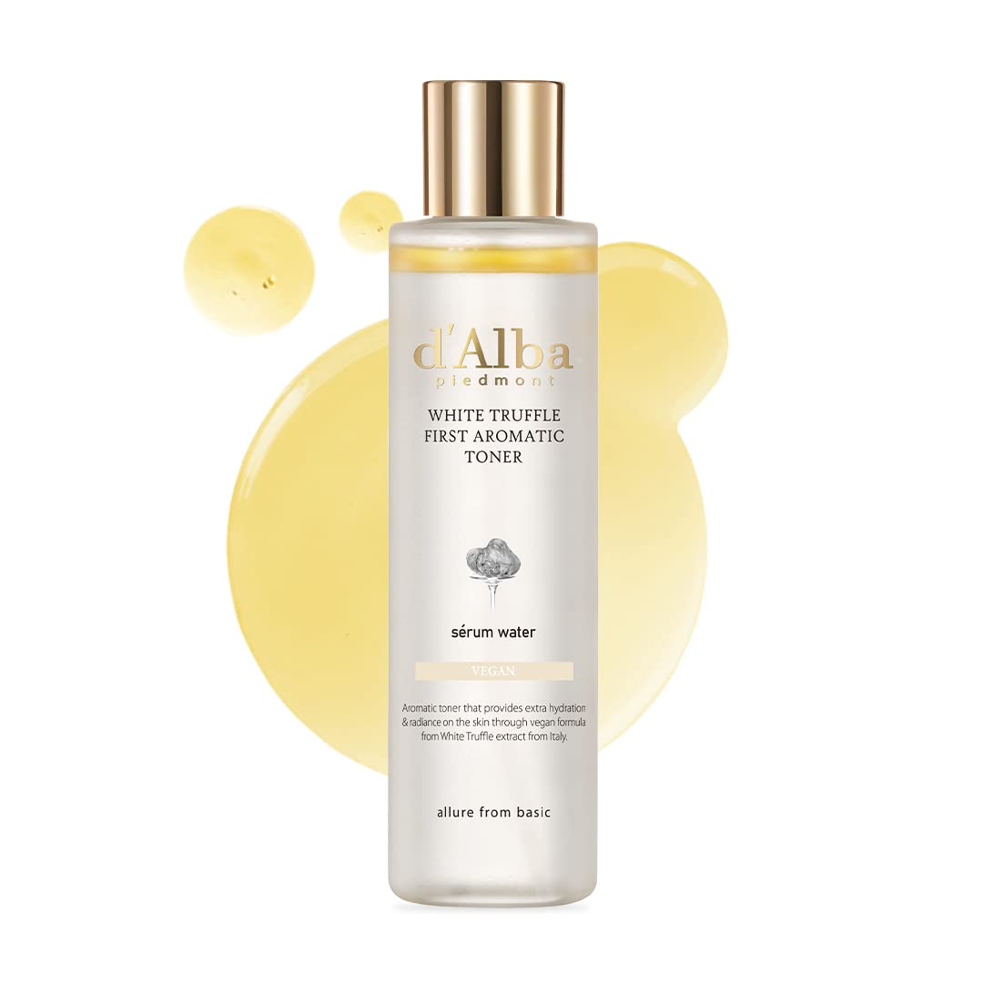 dAlba Italian White Truffle First Aromatic Toner, Vegan Skincare, Gentle Hydrating Toner with White Truffles, Weakly Acidic Tone