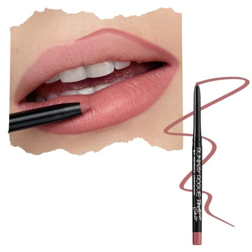 Runway Rogue Designer Liner Lip Pencil, Matte Soft Pink-Mauve Lip-Liner Pencil and Lip-Liner Sharpener, A List