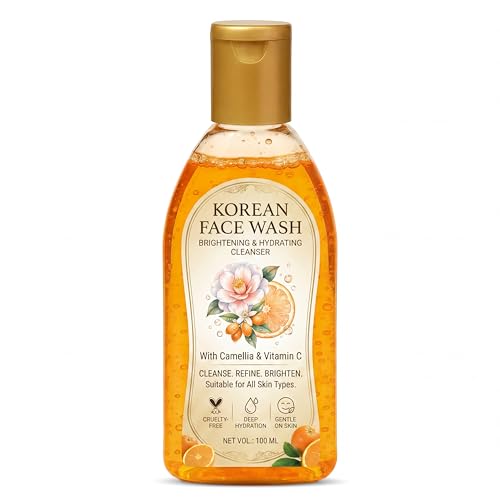 Brightening Korean Face Wash | Gentle Hydrating Cleanser Enriched With Camellia & Vitamin C | For Clear, Radiant Skin | 100Ml