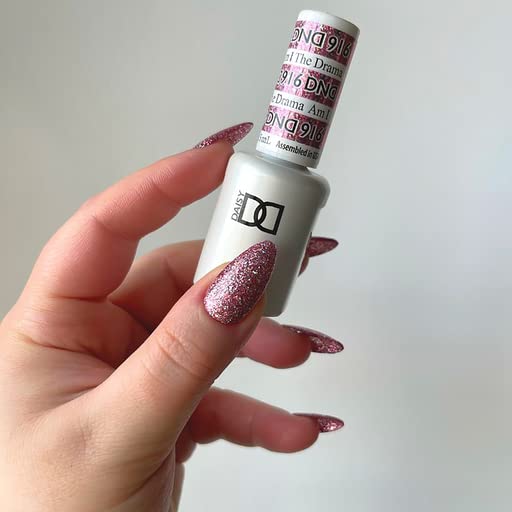 Dnd Gel Polish Set, Glitter Collection, Uv Gel Polish And Air Dry Nail Lacquer, Matching Chip-Free Polish Duo, 929 Orange Aura,