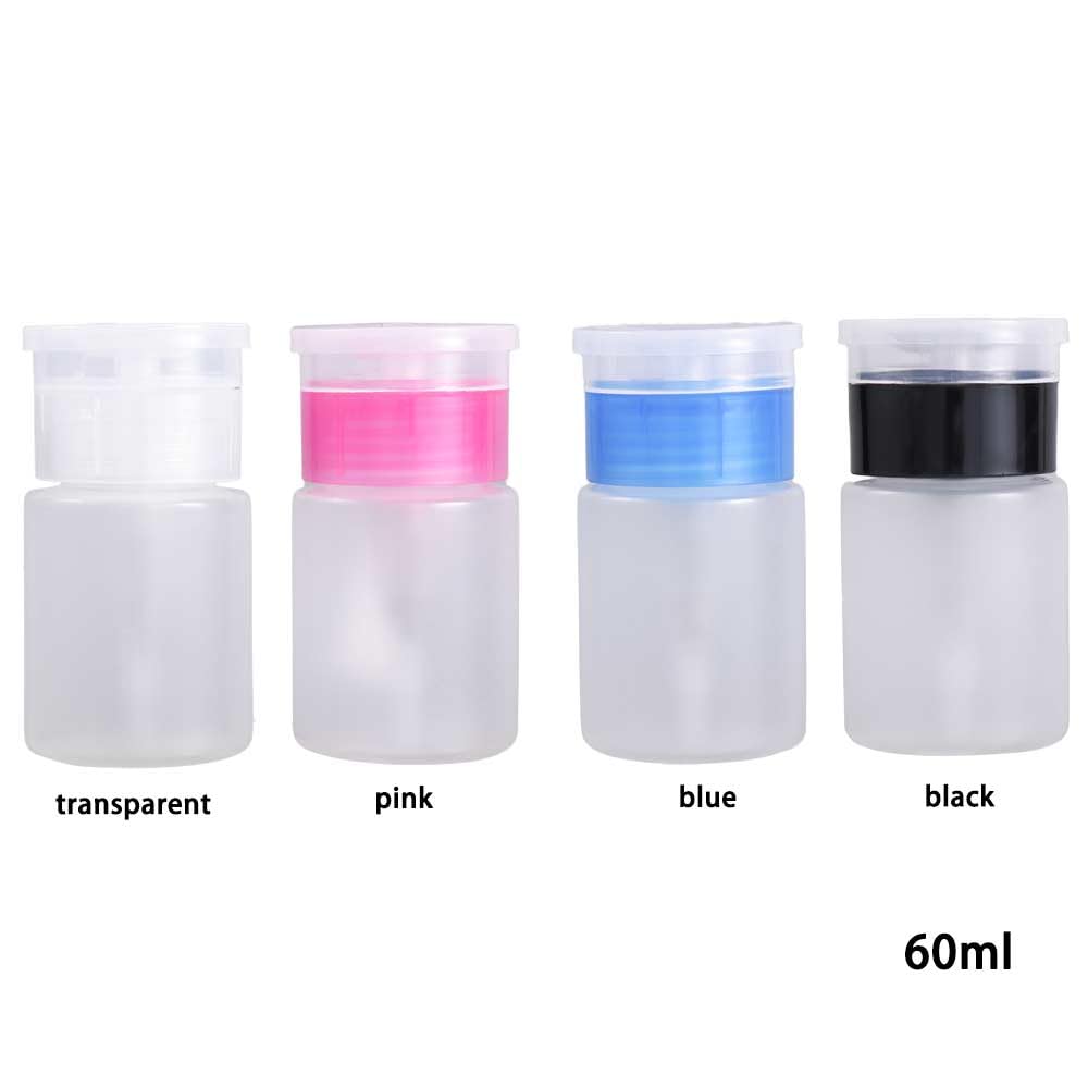 Leadigol 4Pcs 60Ml Nail Removal Bottle,Nail Art Mini Pump Dispenser Empty Bottle Nail Remover Container Storage Small Pressure B