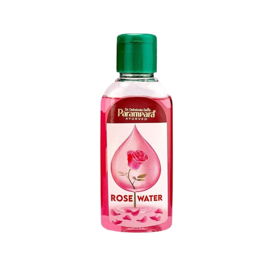 Parampara Ayurved Rose Water | Natural Facial Toner & Skin Hydrator With Rose, Aloe Vera, Olive Oil, Almond Oil & Vitamin E | Re