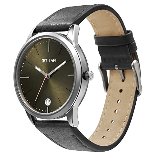 Titan 1806Sl06 Watch For Men Analog Brown Leather Band, Strap, Strap