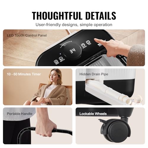 Vevor Foot Spa Bath Massager With Heat Pedicure Foot Bath Tub For Stress Relief