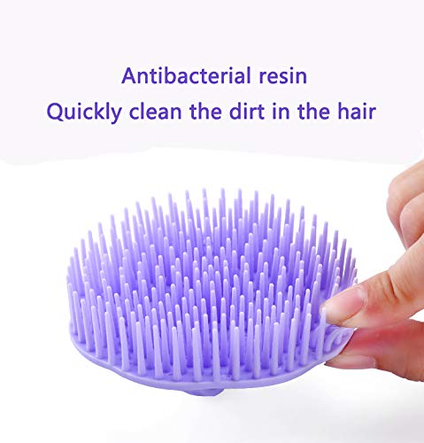 Hair Scalp Brush Dandruff Cleaning Brush Shower Scalp Shampoo Brush Scalp Massager Pack Of 2 (Orange And Violet)