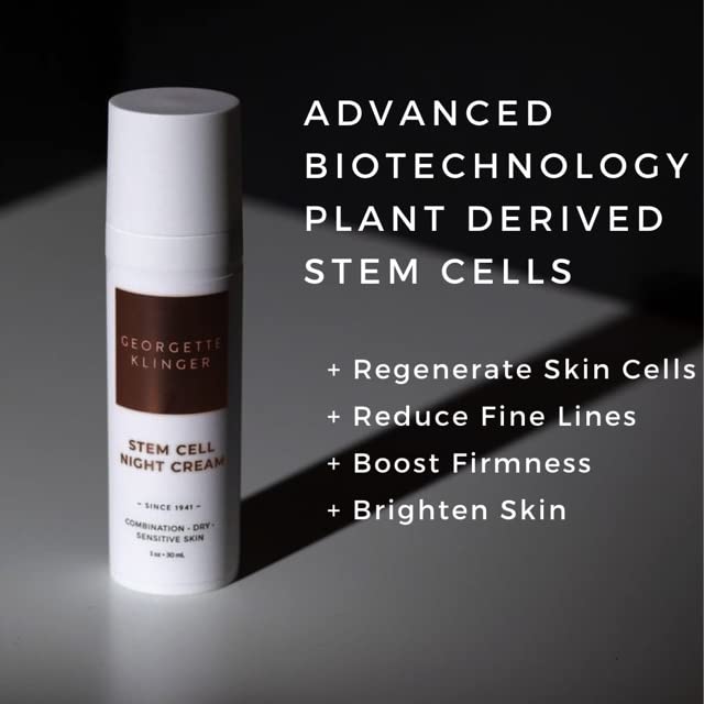 Georgette Klinger Stem Cell Night Cream - Overnight Face Cream Moisturizer for Anti-Aging, Fine Lines and Wrinkles - With Hydrat