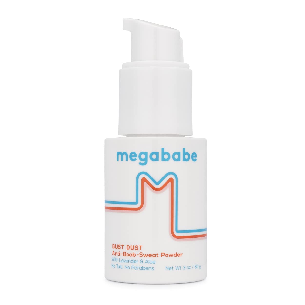 Megababe Sweat Absorbing Body Powder - Bust Dust  With Applicator Pump  Talc-Free, All Natural  3 Oz