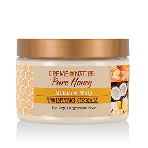 Creme Of Nature, Curl Cream For Curly Hair, Pure Honey Moisture Whip Twisting Cream For Dry Dehydrated Hair, 11.5 Fl Oz
