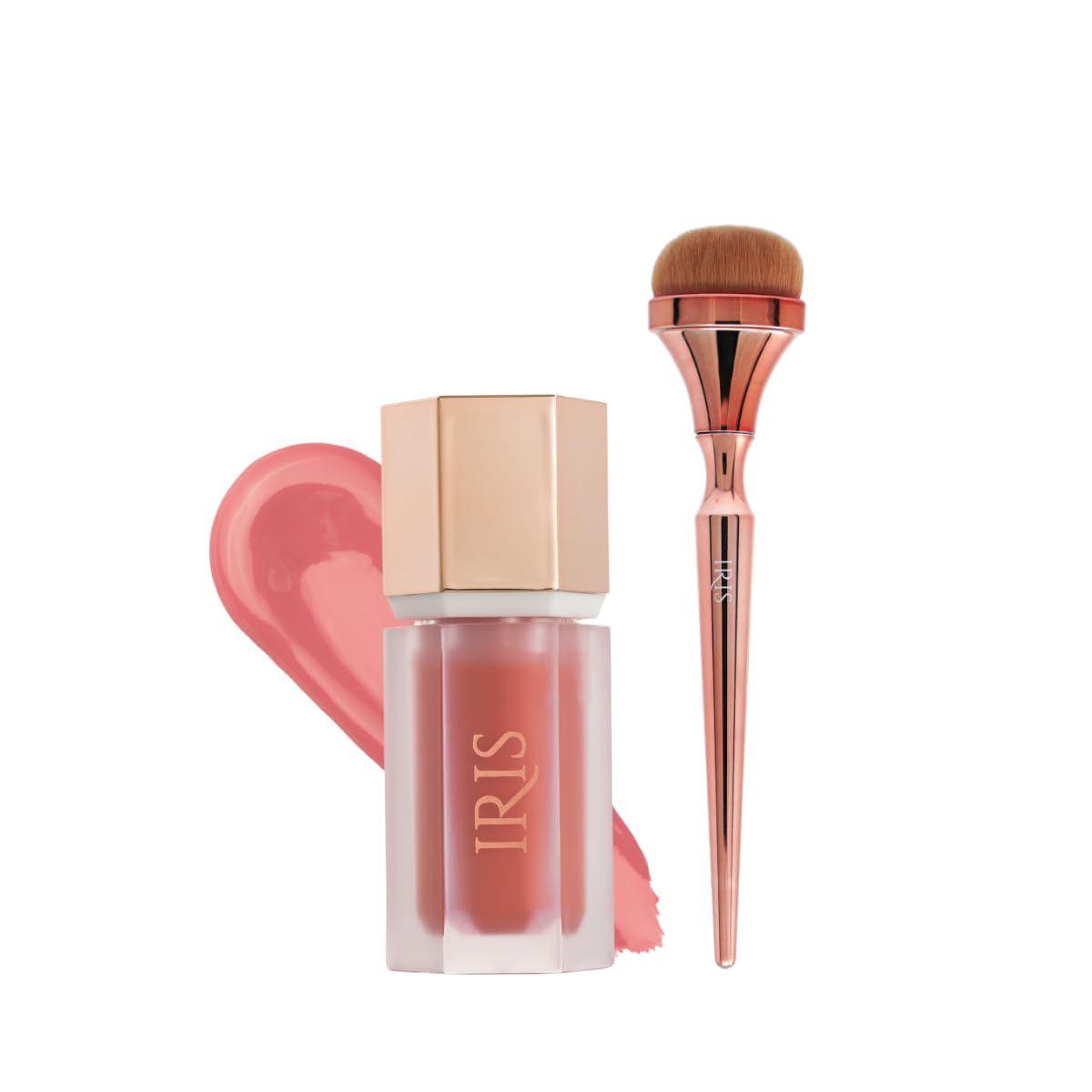 Iris Cosmetics Liquid Blush & Contour Brush Duo, Blendable, Serum Formula, Natural Finish, SheS Chic, 7Ml