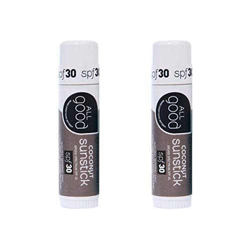 All Good Sunstick - Face Sunscreen, Water Resistant, UVA/UVB Broad Spectrum SPF 30+, Coral Reef Friendly - Beeswax, Zinc, Vitami