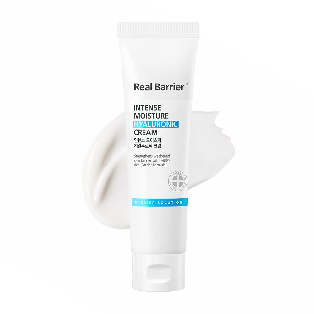 Real Barrier Intense Moisture Hyaluronic Cream 2.02 Fl Oz, Panthenol Skin Barrier Repair Face Moisturizer Cream, Hyaluronic Acid