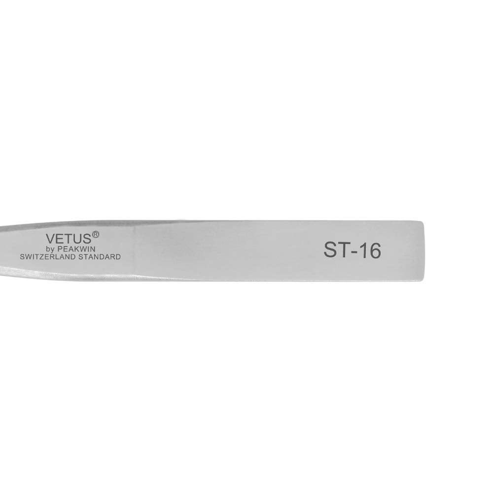 Vetus Tweezer Stainless Steel Non-Magnetic Pointed Tip Professional Eyelash Eyebrow Switzerland Standard St-16