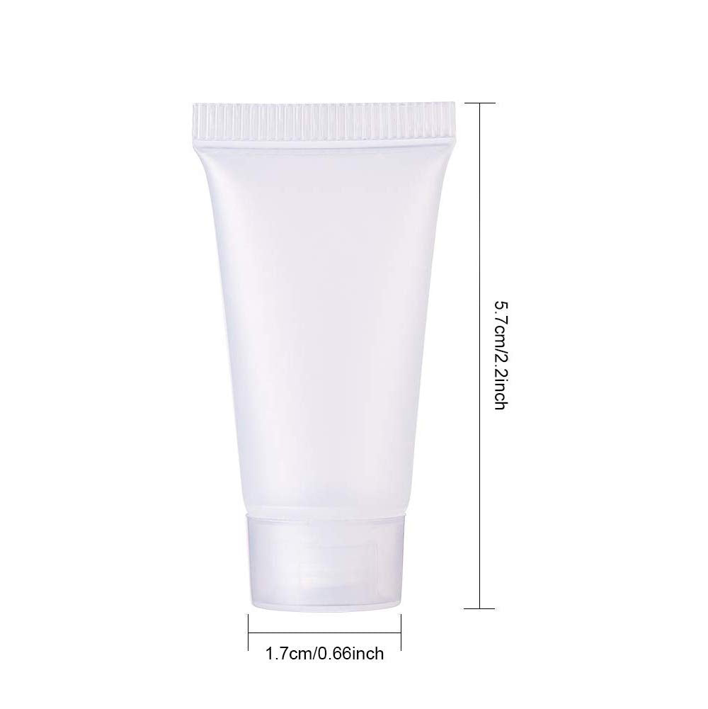 Mose Cafolo ~ 100Pcs 5Ml (0.17Oz) Empty Cosmetic Tubes Toiletry Lotion Bottle With Screw Cover. Smooth, Polish White Plastic Wit