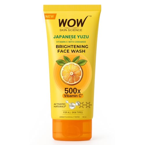 Wow Skin Science Japanese Yuzu + Vitamin C With Ceramide Brightening Face Wash | 500X Vitamin C | For Strengthened Glowing Skin 