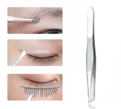 LUXXII Slant Tweezers - Precision Stainless Steel Hair Plucker, 3 Pack, Silver Tone, Model LH1094400