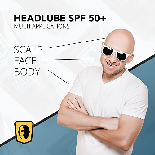Headblade Headlube Spf 50 Men'S Lotion And Sunscreen - No Greasiness, Sweat Resistant, Formulated For Face, Body & Scalps - Wate