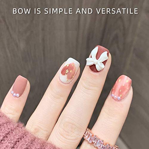 Kddom 12 Pcs 3D Nail Decoration Resin Bow Nail Rhinestones Bowknot For Diy Nail Art Accessories