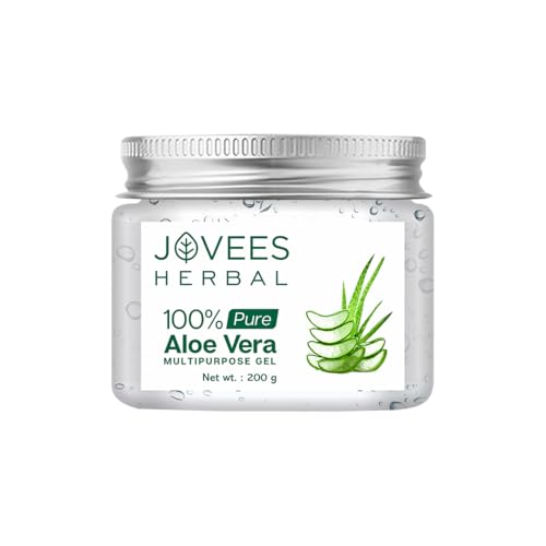 Jovees Herbal 100% Pure Aloe Vera Gel For Face, Hair (200Gm) | Hydrating & Soothing Gel For Acne Scars, Blemishes, AntiAging & 