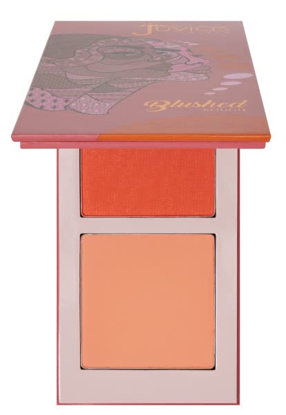 Juvia's Place Blushed Duo Blush Volume6 - Radiant Shimmer Makeup Two Tone Pigmented Buildable Pressed Mineral Powder - Rosy Natu