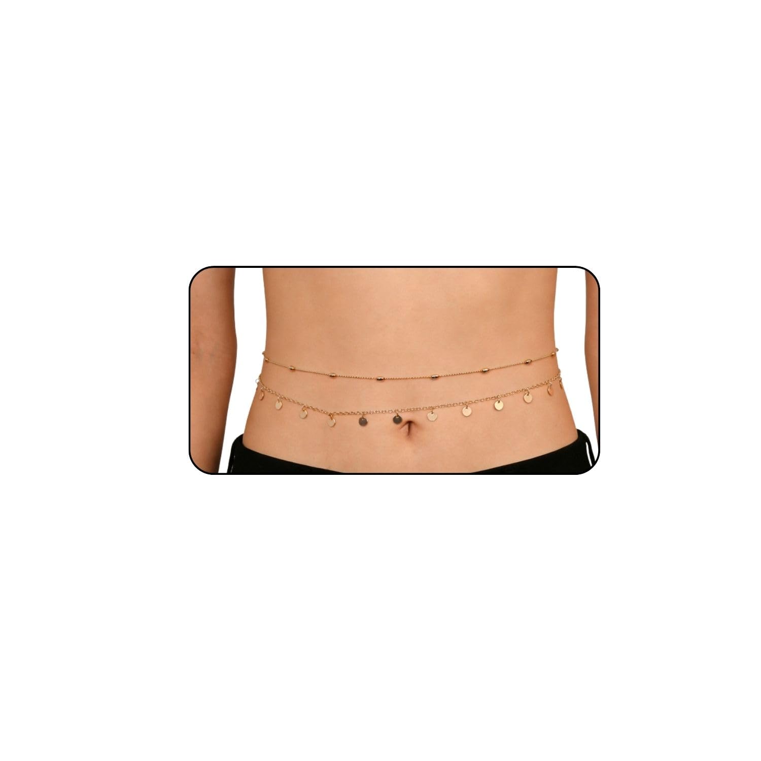 Fabme WomenS Golden Beads Chain Waist Hip Belly Chains Kamarband Body Kamar Karddhani Kamar Bandh Saree Vaddanam For Girls & Wo