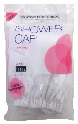 Siris Shower Cap Large Terry Lined Vinyl (Assorted Colors) (3 Pack)