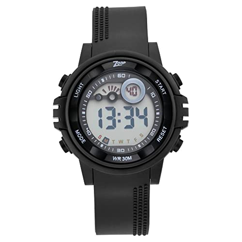 Zoop Unisex Digital Watch - 26017Pp02, Black Colour