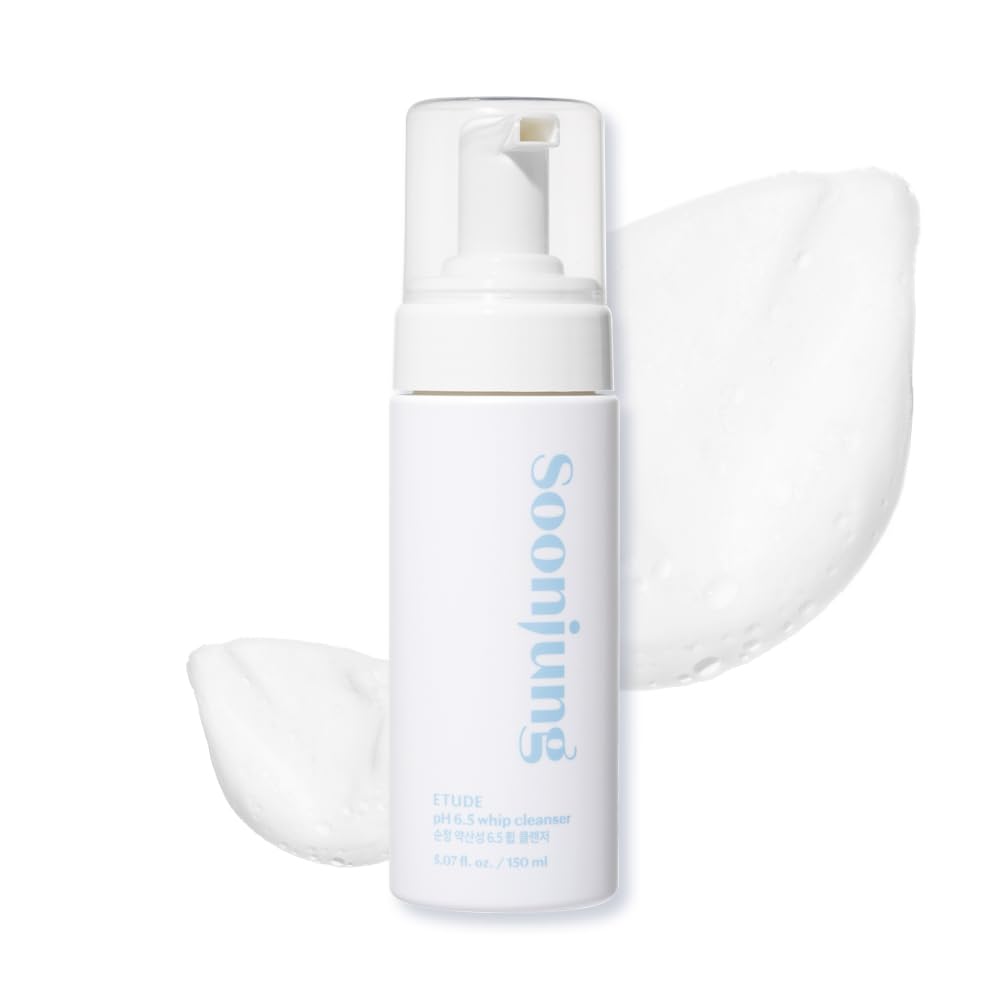 Etude Soonjung Ph 6.5 Whip Cleanser 5.07 Fl.Oz (150Ml) 23Ad | Non Comedogenic & Hypoallergenic Soft Bubble Hydrating Facial Clea